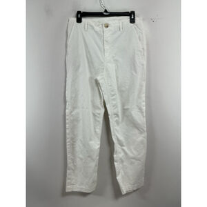 Womans Excellent Condition Loft The Perfect Straight White Chino Pants Size 6
